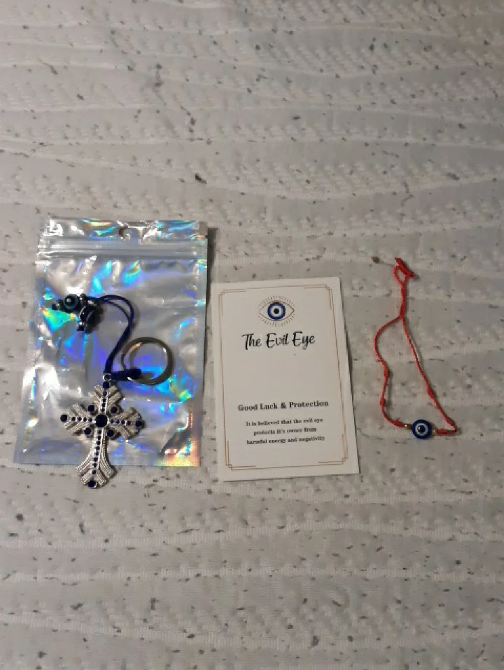 Evil Eye Protective Bracelet, Keychain  Or Purse Charm Set